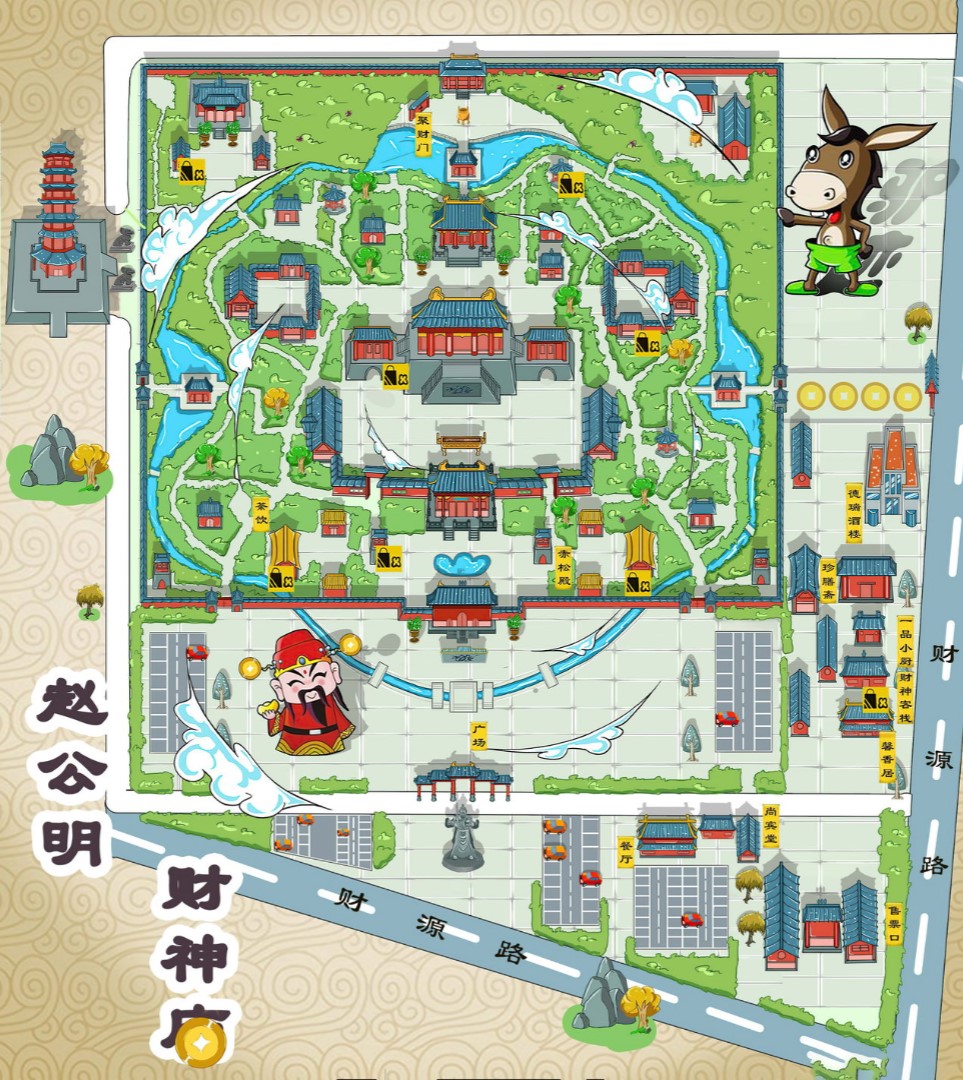 通州寺庙类手绘地图